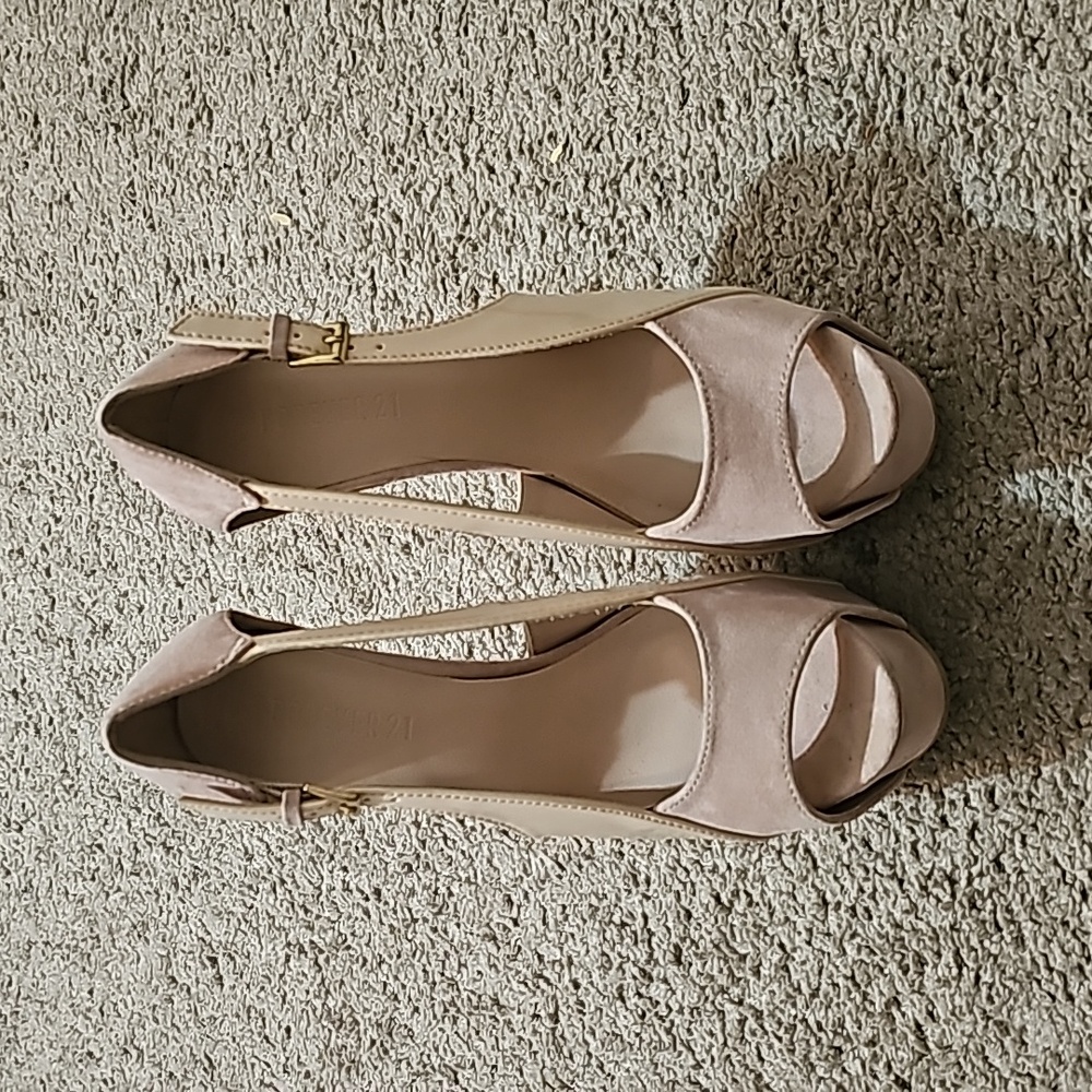 Beige Platform Heels